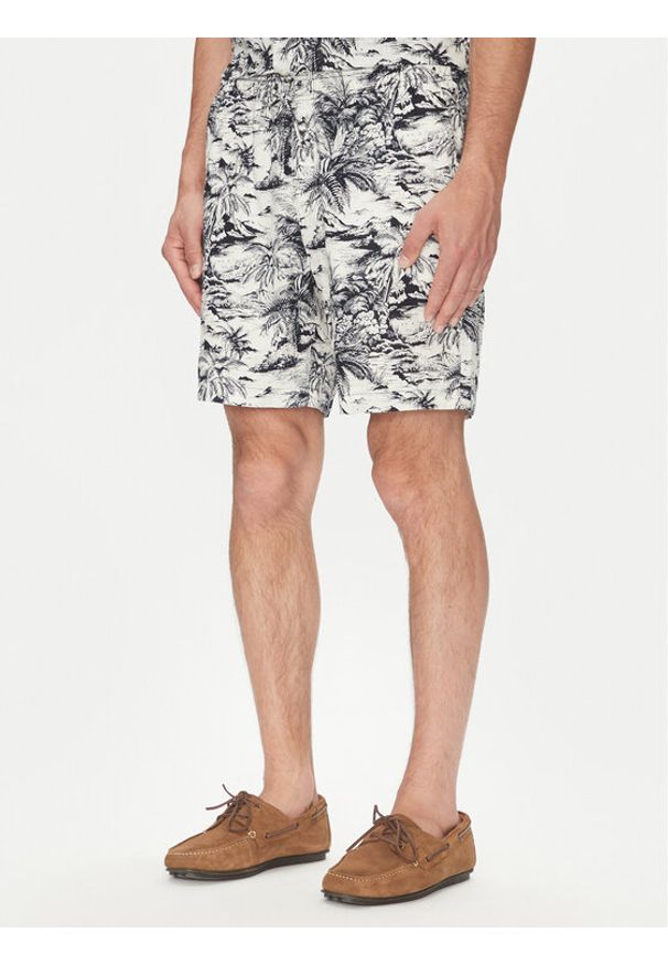 TOMMY HILFIGER - Tommy Hilfiger Szorty materiałowe MW0MW39284 Granatowy Regular Fit. Kolor: niebieski. Materiał: len