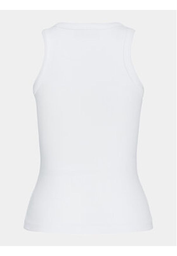 JJXX Top 12224661 Biały Rib Fit. Kolor: biały. Materiał: bawełna