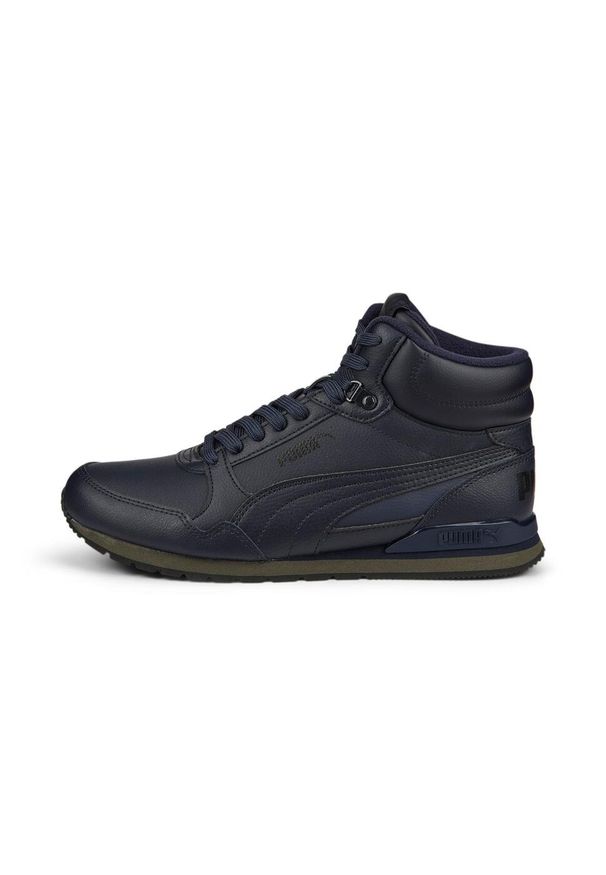 Buty do chodzenia męskie Puma ST Runner V3 Mid L. Wysokość cholewki: za kostkę. Zapięcie: sznurówki. Kolor: niebieski. Materiał: guma, syntetyk, materiał. Szerokość cholewki: normalna. Sport: turystyka piesza