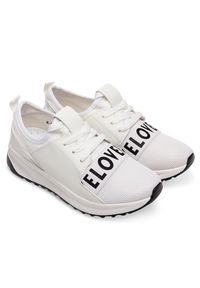 Buty sportowe damskie Ideal Shoes X-9703 Białe. Kolor: biały. Materiał: materiał, tworzywo sztuczne. Obcas: na obcasie. Wysokość obcasa: niski. Sport: turystyka piesza #3