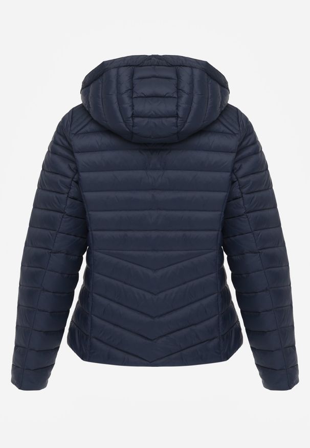 Born2be - Granatowa Klasyczna Kurtka Przejściowa z Pikowaniem i Odpinanym Kapturem Pretiella. Okazja: na co dzień, na spacer. Kolor: niebieski. Materiał: jeans, nylon. Styl: klasyczny