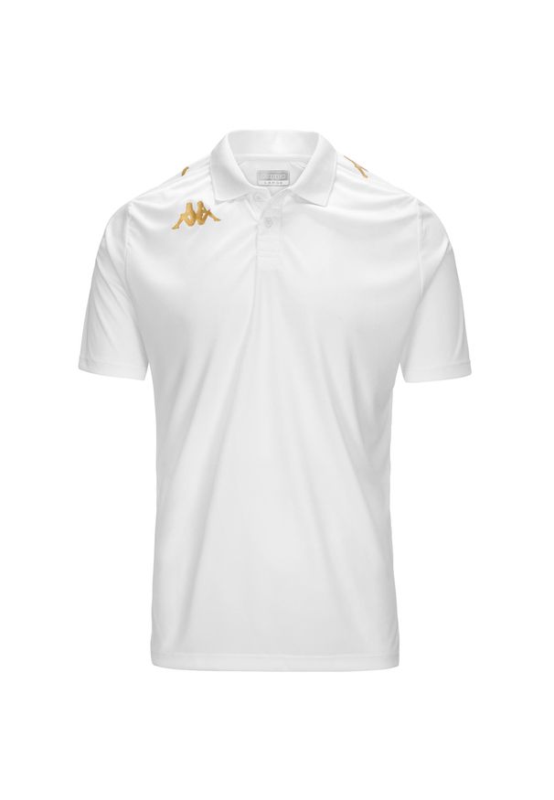 Polo Kappa Ghiolo. Typ kołnierza: polo. Kolor: wielokolorowy, biały. Sport: piłka nożna, fitness
