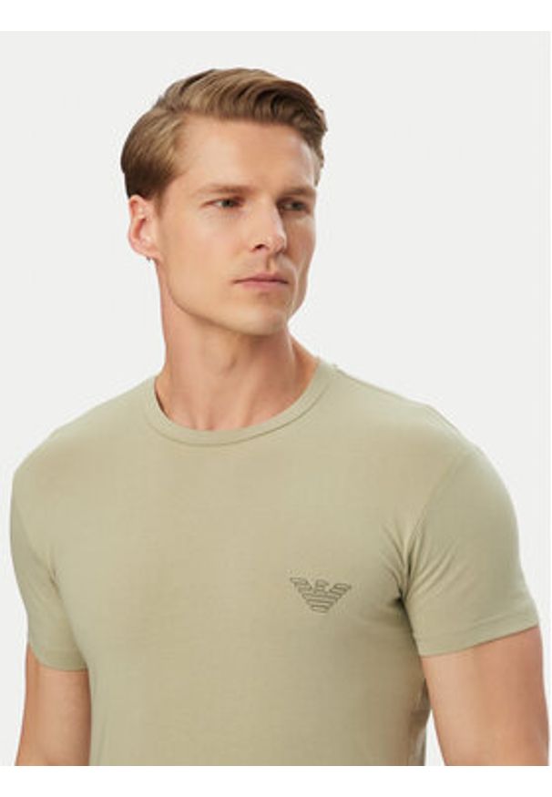 Emporio Armani Underwear T-Shirt EM000375 AF18890 U8046 Zielony Slim Fit. Kolor: zielony. Materiał: bawełna