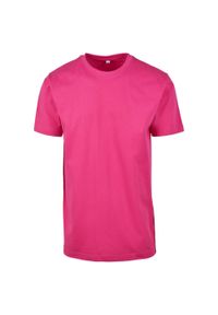 BUILD YOUR BRAND - Bawełniana Koszulka Unisex Dla Dorosłych Z Okrągłym Dekoltem. Kolor: różowy. Materiał: bawełna. Sport: turystyka piesza