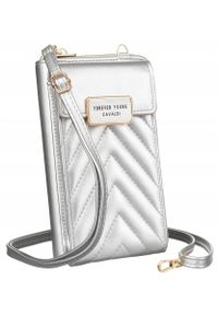 4U CAVALDI - Listonoszka portfel 4U Cavaldi M-10 srebrna. Kolor: srebrny. Materiał: pikowane. Styl: elegancki