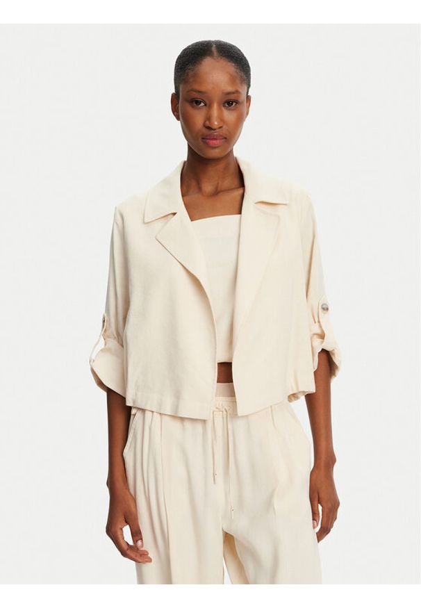Marella Marynarka Malibu 2513041055 Écru Relaxed Fit. Materiał: wiskoza, len