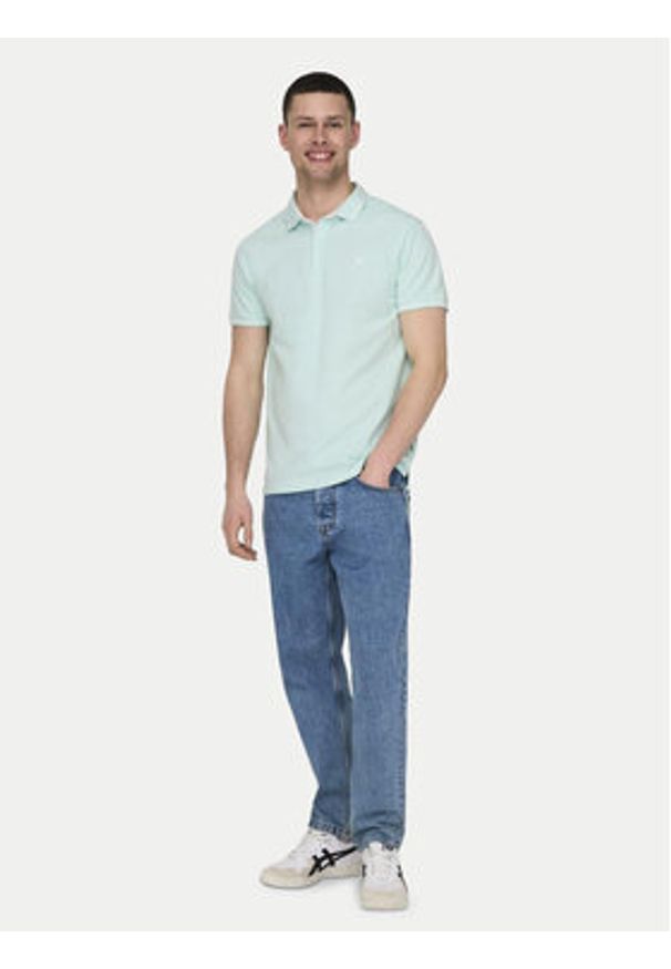 Only & Sons Polo Fletcher 22024827 Zielony Regular Fit. Typ kołnierza: polo. Kolor: zielony. Materiał: bawełna