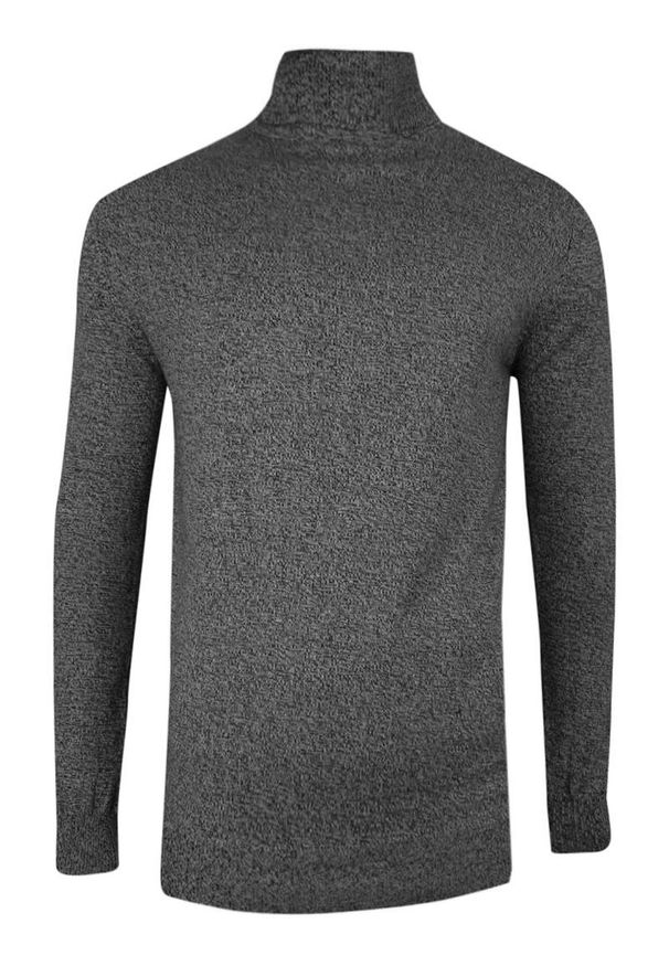 Zestaw Trzech Męskich Golfów - Brave Soul - Czarny, Zieleń (Butelkowy), Popielaty Melanż. Typ kołnierza: golf. Kolor: szary, czarny, wielokolorowy. Materiał: bawełna. Wzór: melanż. Sezon: jesień, zima. Styl: klasyczny