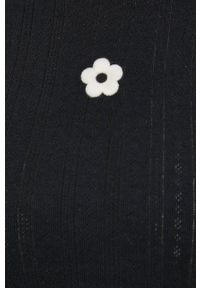 Vans sukienka X SANDY LIANG kolor czarny mini rozkloszowana. Kolor: czarny. Materiał: dzianina. Długość rękawa: długi rękaw. Wzór: haft. Typ sukienki: rozkloszowane. Długość: mini #2