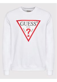 Guess Bluza Audley M2YQ37 K6ZS1 Biały Slim Fit. Kolor: biały. Materiał: bawełna