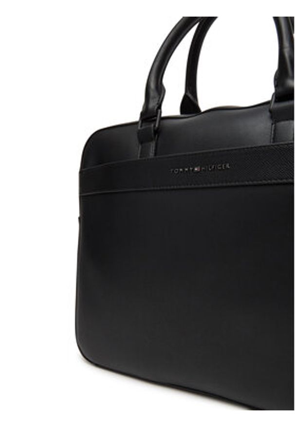 TOMMY HILFIGER - Tommy Hilfiger Torba na laptopa Th Corp Computer Bag AM0AM13222 Czarny. Kolor: czarny. Materiał: skóra