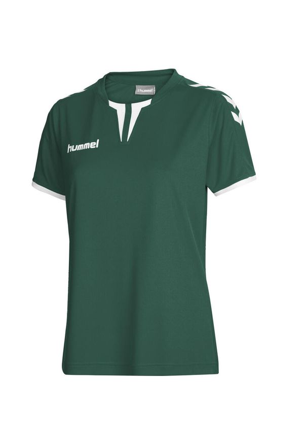 Koszulka sportowa z krótkim rękawem damska Hummel Core Womens SS Jersey. Kolor: zielony. Materiał: jersey. Długość rękawa: krótki rękaw. Długość: krótkie