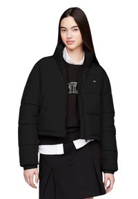 Tommy Jeans - TOMMY JEANS Czarna kurtka damska z drobnym logo, Rozmiar L. Okazja: na co dzień. Kolor: czarny. Materiał: poliester, syntetyk. Styl: casual, elegancki #4