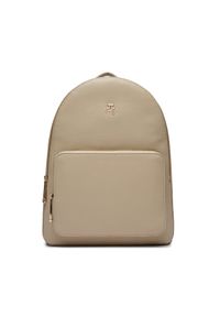 TOMMY HILFIGER - Tommy Hilfiger Plecak Th Essential Sc Backpack AW0AW15719 Beżowy. Kolor: beżowy. Materiał: skóra #1