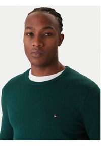 TOMMY HILFIGER - Tommy Hilfiger Sweter Essential Ssnl MW0MW39999 Zielony Regular Fit. Kolor: zielony. Materiał: bawełna #2