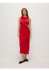 Reserved - Sukienka z wiskozy - czerwony. Kolor: czerwony. Materiał: wiskoza