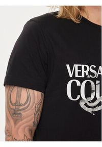 Versace Jeans Couture T-Shirt 76GAHG00 Czarny Regular Fit. Kolor: czarny. Materiał: bawełna