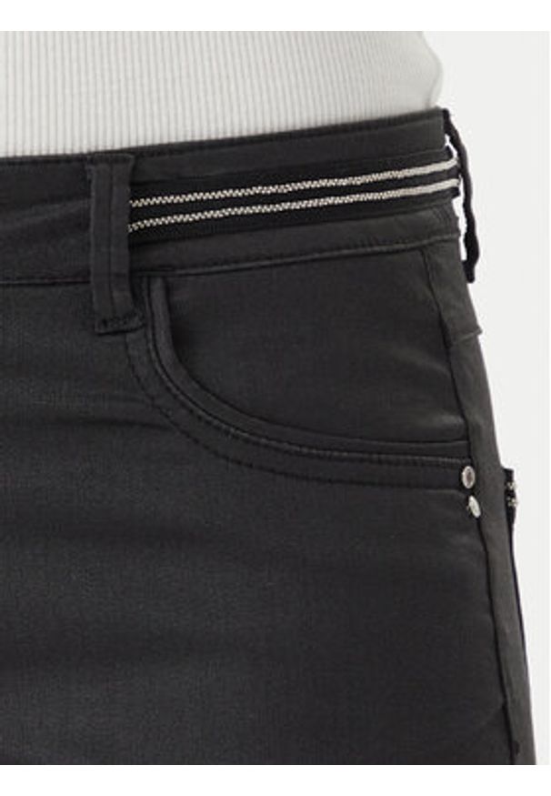 Morgan Spodnie materiałowe 212-PALONA Czarny Slim Fit. Kolor: czarny. Materiał: syntetyk