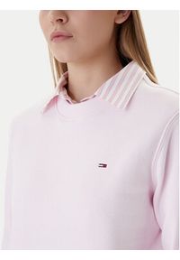 Tommy Jeans Bluza Flag DW0DW19959 Różowy Regular Fit. Kolor: różowy. Materiał: bawełna #4
