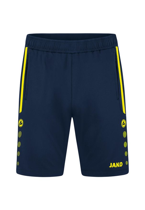 Spodenki treningowe Jako Allround. Kolor: wielokolorowy, niebieski, żółty. Sport: piłka nożna