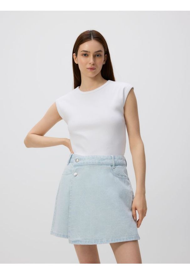 Reserved - Jeansowe spódnico-szorty - niebieski. Kolor: niebieski. Materiał: jeans