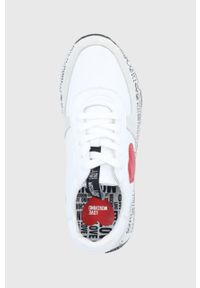 Love Moschino Buty skórzane kolor biały na platformie. Nosek buta: okrągły. Zapięcie: sznurówki. Kolor: biały. Materiał: skóra. Obcas: na platformie #3