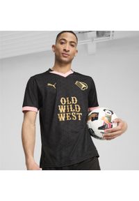 Puma - Męska koszulka wyjazdowa Palermo F.C. 24/25 PUMA Black Gold. Kolor: czarny, wielokolorowy, żółty. Materiał: materiał. Sport: piłka nożna