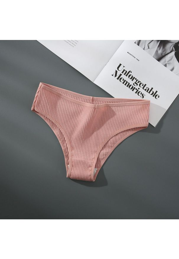 Intica - Figi z prążkowanego materiału średni stan Betti. Kolor: różowy. Materiał: materiał, prążkowany