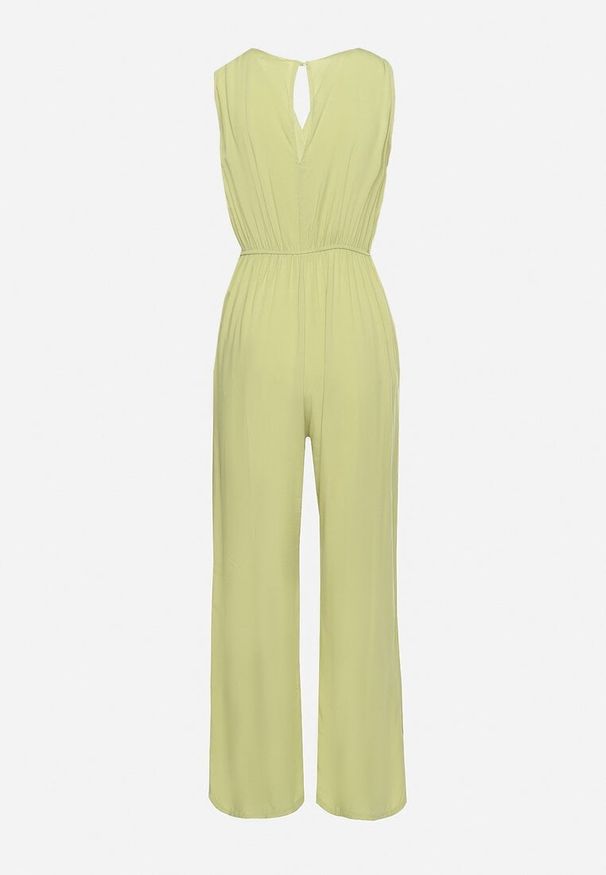 Born2be - Jasnozielony Kombinezon Hame. Kolor: zielony. Materiał: wiskoza. Długość rękawa: na ramiączkach. Długość: długie. Styl: elegancki