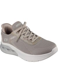 skechers - Adidasy Skechers Bobs Arc Waves 2.0, Mężczyźni. Kolor: szary. Materiał: materiał. Sport: fitness