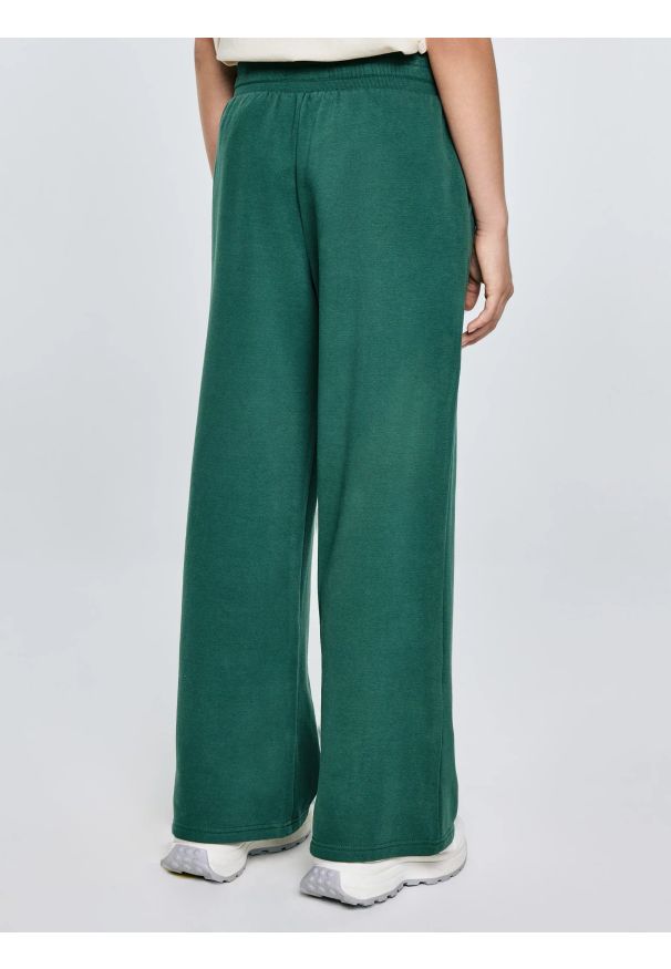 Big-Star - Spodnie dziewczęce dresowe wide zielone Rubiliapw 304. Okazja: do domu, na spacer. Kolor: zielony. Materiał: dresówka. Wzór: nadruk