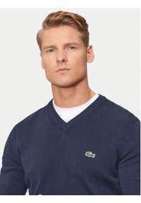 Lacoste Sweter AH1951 Granatowy Regular Fit. Kolor: niebieski. Materiał: bawełna #6