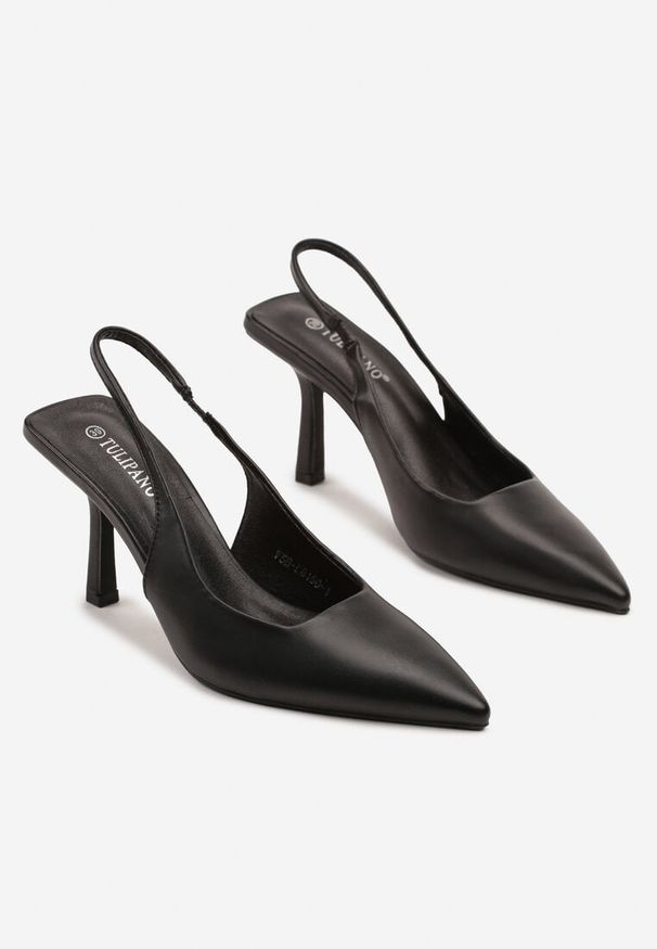 Born2be - Czarne Sandały na Szpilce Bez Pięty Parsedi. Okazja: na spotkanie biznesowe, na co dzień. Kolor: czarny. Obcas: na szpilce. Styl: glamour, biznesowy, klasyczny, casual