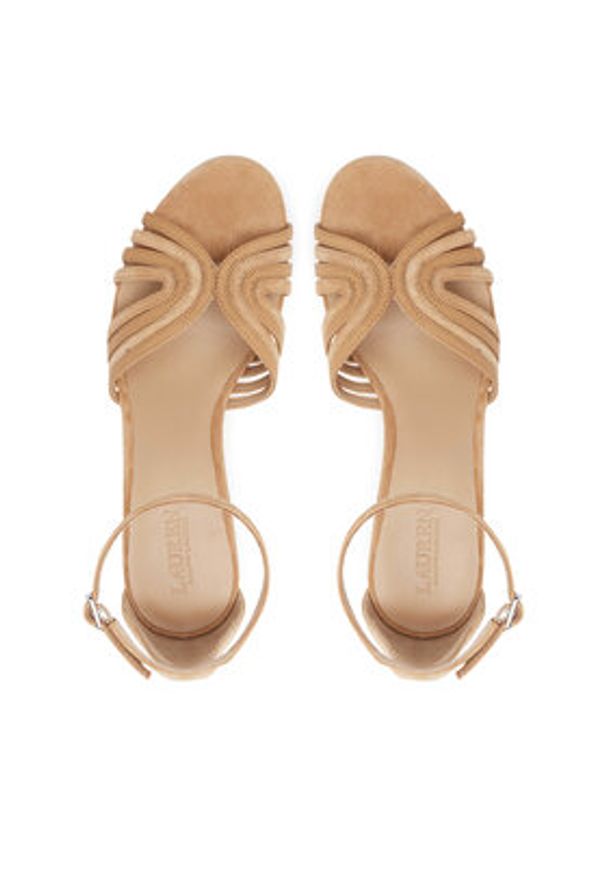 Lauren Ralph Lauren - LAUREN RALPH LAUREN Sandały Allie 802966856001 Beżowy. Kolor: beżowy. Materiał: skóra