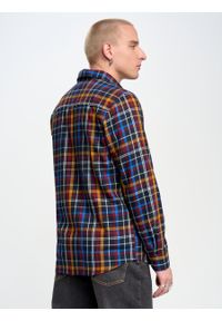 Big-Star - Koszula męska w kratę granatowa Dakowis 403. Kolor: niebieski. Materiał: jeans, tkanina, bawełna. Wzór: kolorowy, haft. Styl: rockowy, klasyczny, retro #2