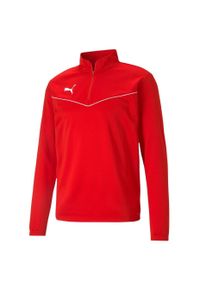 Bluza piłkarska męska Puma teamRISE 1 4 Zip Top. Kolor: biały, wielokolorowy, czerwony. Sport: piłka nożna