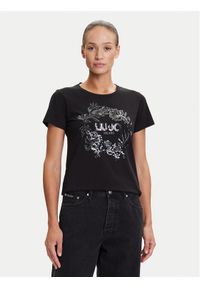 Liu Jo Sport T-Shirt TF5162 JS923 Czarny Regular Fit. Kolor: czarny. Materiał: bawełna. Styl: sportowy
