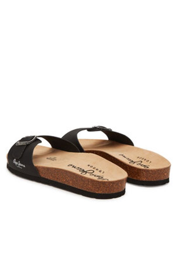 Pepe Jeans Klapki PLS90616 Czarny. Kolor: czarny. Materiał: skóra