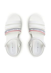 TOMMY HILFIGER - Tommy Hilfiger Sandały Platform Velcro Sandal T3A2-32762-0371 S Biały. Kolor: biały. Materiał: skóra #4