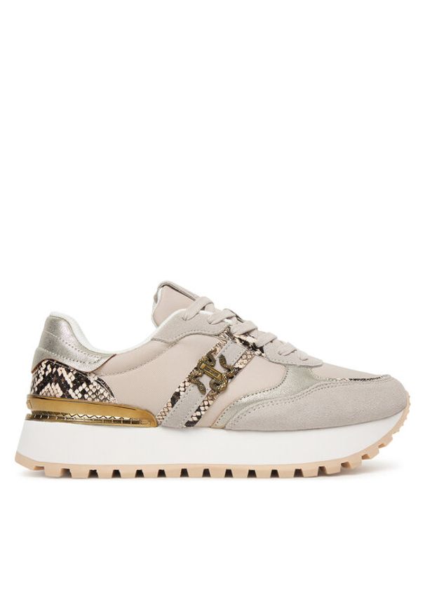 Just Cavalli Sneakersy 80RA3SJ2 ZSE68 Beżowy. Kolor: beżowy. Materiał: skóra, zamsz