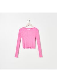Sinsay - Krótki sweter - Różowy. Kolor: różowy. Długość: krótkie #1