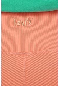 Levi's® - Levi's szorty damskie kolor pomarańczowy gładkie high waist. Okazja: na spotkanie biznesowe. Stan: podwyższony. Kolor: pomarańczowy. Materiał: dzianina. Wzór: gładki. Styl: biznesowy #2