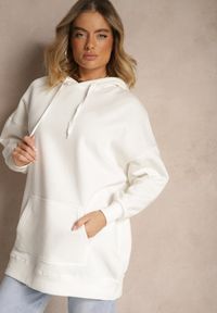 Renee - Biała Bluza z Kapturem Foss. Typ kołnierza: kaptur. Kolor: biały. Materiał: dzianina, polar. Długość rękawa: długi rękaw. Długość: długie. Wzór: jednolity #4