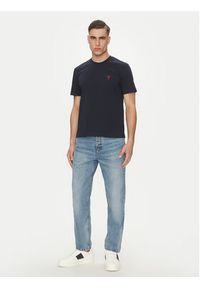 AMI PARIS T-Shirt BFUTS035.724 Granatowy Regular Fit. Kolor: niebieski. Materiał: bawełna