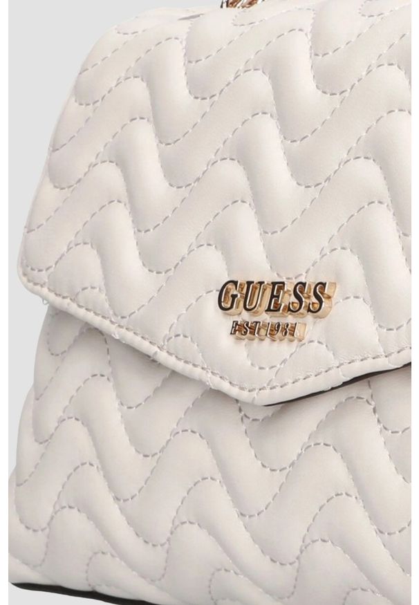Guess - GUESS Beżowa damska torebka Melisandra. Kolor: beżowy. Materiał: skórzane