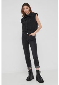 Answear Lab jeansy damskie medium waist. Kolor: czarny. Styl: wakacyjny