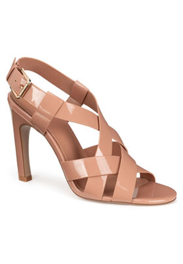 Gino Rossi Sandały AMEY-V1883-05 Beżowy. Kolor: beżowy. Materiał: skóra, lakier