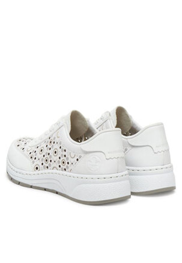 Rieker Sneakersy N6506-80 Biały. Kolor: biały. Materiał: skóra