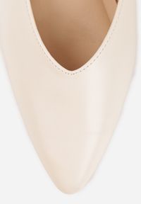 Renee - Beżowe Balerinki Vices Ozdobione Migdałowym Noskiem Neoranea. Okazja: na co dzień. Kolor: beżowy. Materiał: jeans. Wzór: aplikacja. Styl: casual, elegancki, klasyczny #7