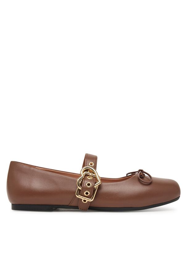 Love Moschino - Baleriny LOVE MOSCHINO. Kolor: brązowy